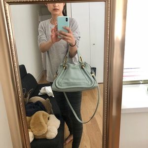 Chloe Paraty medium leather bag in sky blue